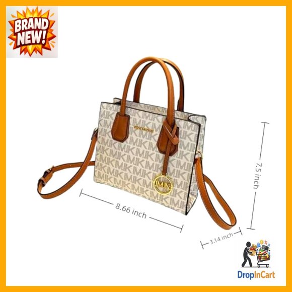 Luxury PU Leather Tote Crossbody Bag Adjustable Strap Zipper Closure Fashionable - Picture 6 of 7